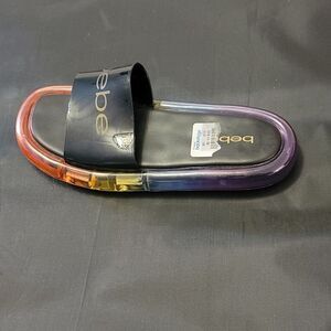 BRAND NEW BEBE MULTICOLOR SLIDE SANDALS